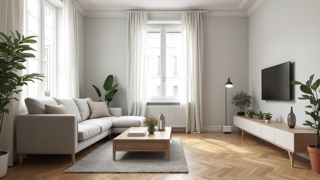 Salon lumineux d'un logement français avec parquet et grande baie vitrée, illustrant l'assurance habitation d'un propriétaire en 2026